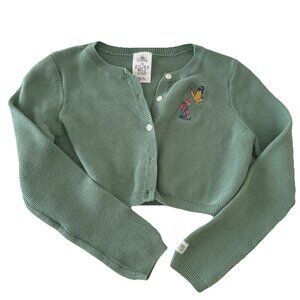Disney Butterfly Cardigan Girl's Size 7 Animator's Collections Green Knit Button